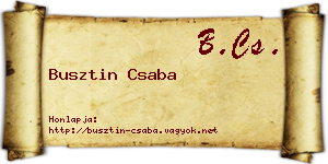 Busztin Csaba névjegykártya