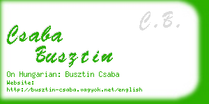 csaba busztin business card